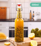 500ml透明玻璃卡扣酵素瓶